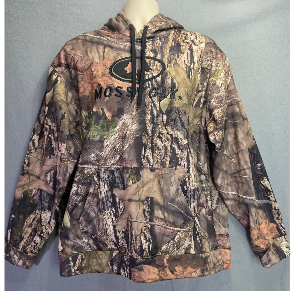 Mossy Oak Mens Camo Hoodie Break-Up Country Performance Pullover Large L 42-44